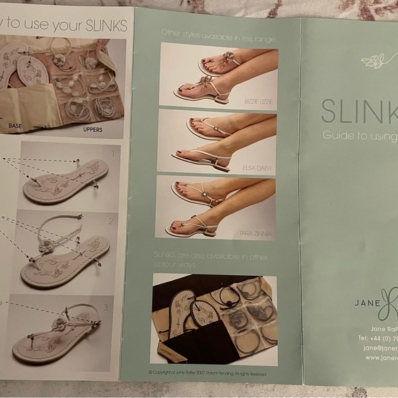 NWT Jane Rafter Slinks cream & dusty pink leather sandals, size 6,5 or 37 spring - Picture 9 of 11